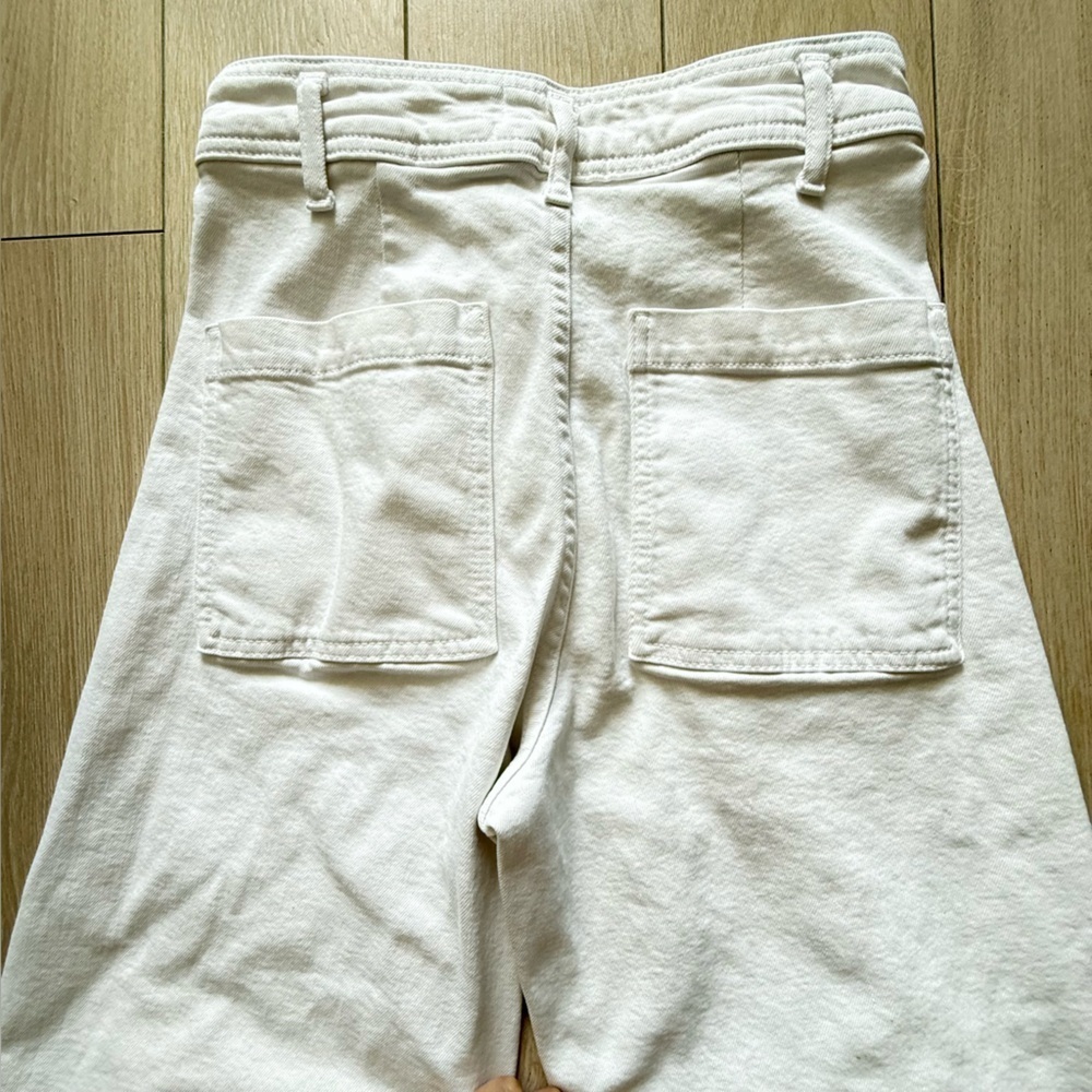Zara The Marine Straight High Rise Wide Leg Jeans in White Size 6 (EU 38) - Picture 10 of 11